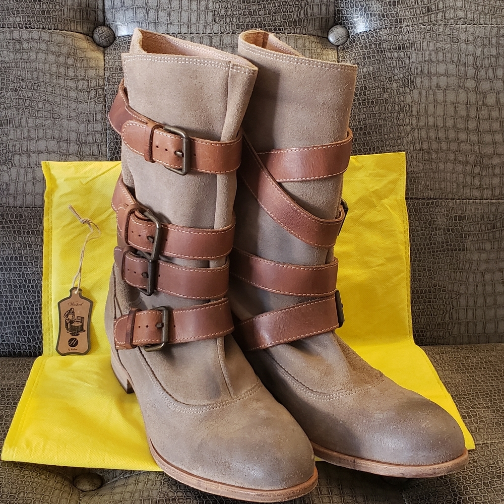 H by Hudson Keira distressed buckle boots